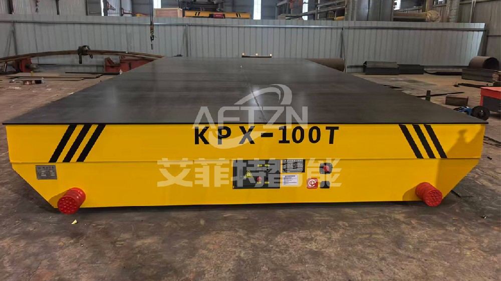 100吨钢材钢板搬运平车 蓄电池供电有轨电动平板车